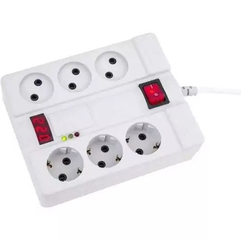 محافظ پارت الکتریک 6 خانه دیجیتالی با کابل 1.8 متری کد 2060