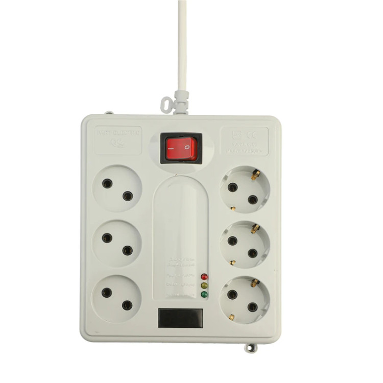 محافظ پارت الکتریک 6 خانه دیجیتالی با کابل 1.8 متری کد 2060