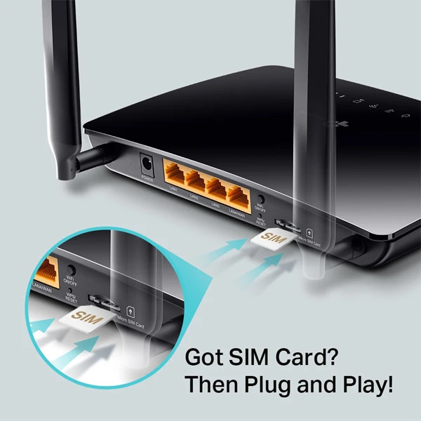 مودم روتر بیسیم سیم کارتی 4G LTE تی پی-لینک مدل MR400 V4.20