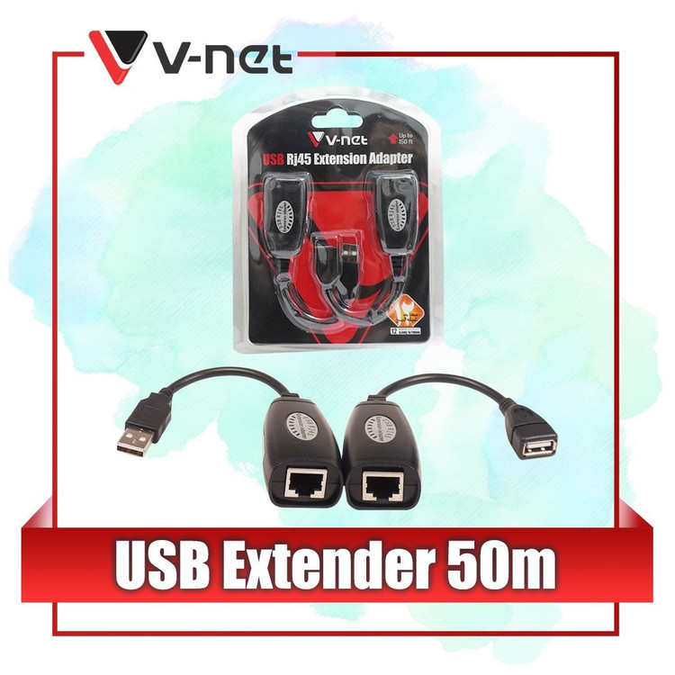 اکستندر( افزایش کابل) USB وی نت تا متراژ 50 متر مدل V-EXUSB050