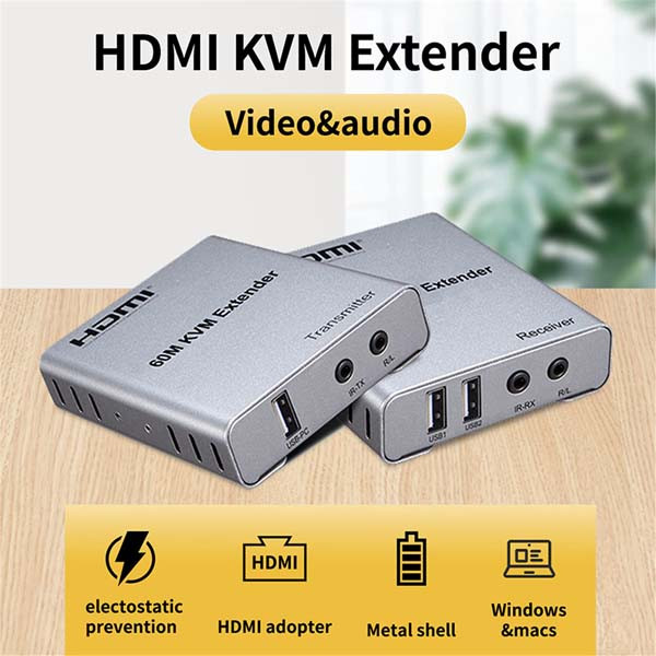 اکستندر HDMI KVM ونتولینک 60 متری با خروجی صدا