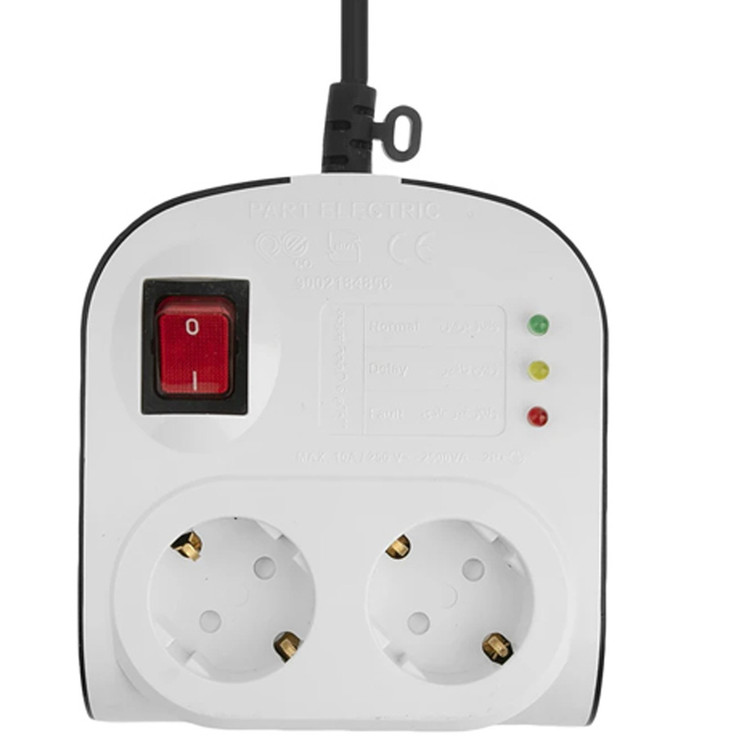 محافظ 2 راه ارتدار دیجیتال پارت الکتریک با کلید و کابل 1.8 متری کد 8787