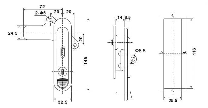 قفل سوئیچی عمودی رک تابلو برق مدل AB301-P برند جوینت